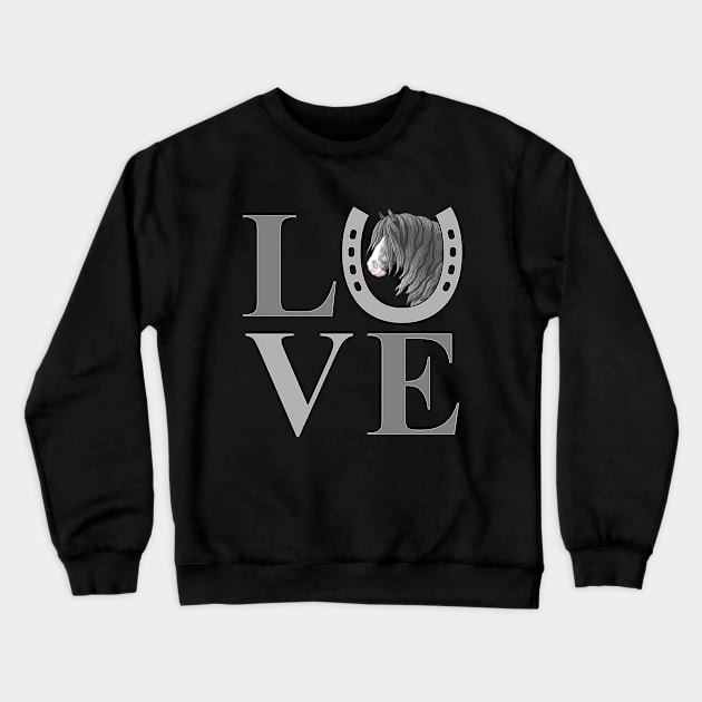 Dapple Gray Gypsy Vanner Draft Horse LOVE Crewneck Sweatshirt by csforest